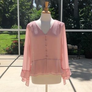 NWOT VINCE CAMUTO Pink Peplum Blouse Size XL